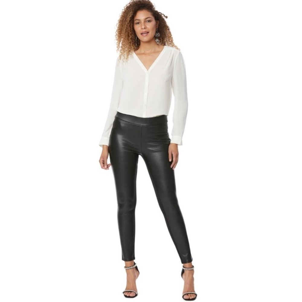 NWT NYDJ Faux Leather Leggings with Ponte Knit 6